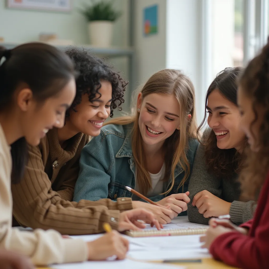 Studenten in einer Lerngruppe bei Rerepeating